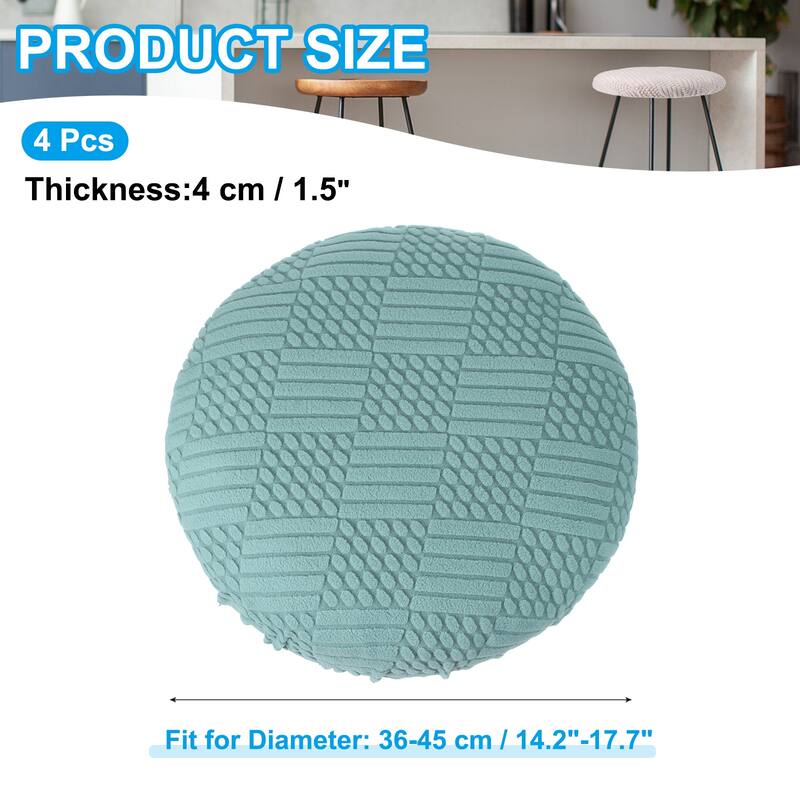 4 Pcs Bar Stool Cover, Elastic Bar Stool Seat Covers for 14"-18" Chair - Light Blue