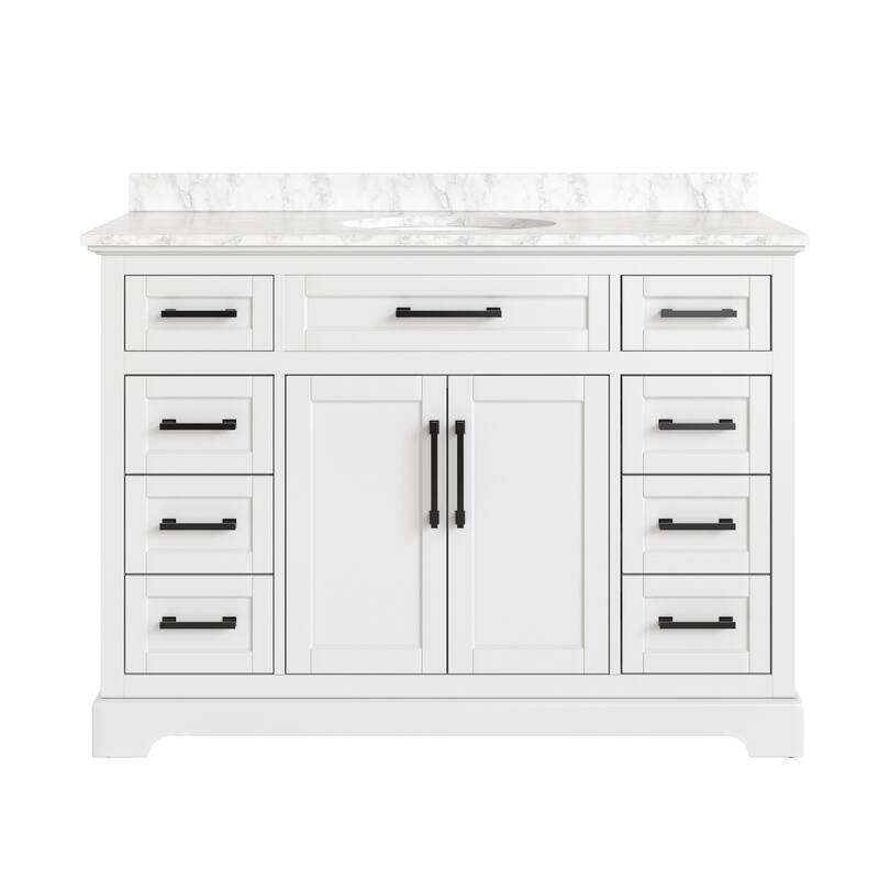 Bathroom Vanity with Marble Countertop without Mirror