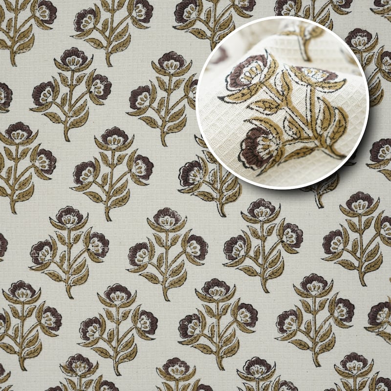 Fabdivine Handmade Floral Block Print Kitchen or Bath Room Hand Towels Home or Office Accent