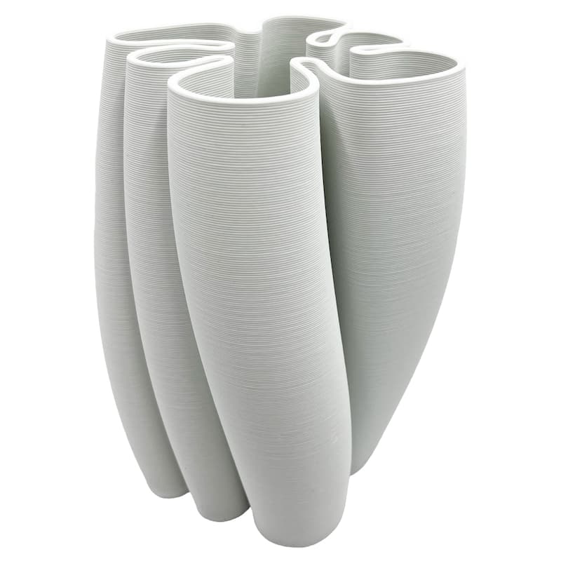 11 Inch Tall White Ceramic Vase