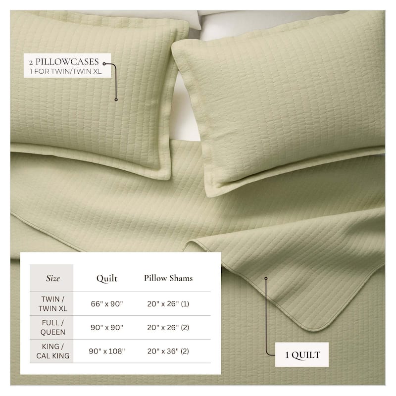 Linery & Co. Detailed Channel Stitch Microfiber Quilt Set With Shams.