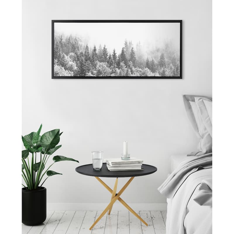 Kate and Laurel Sylvie Fog Framed Canvas by The Creative Bunch Studio