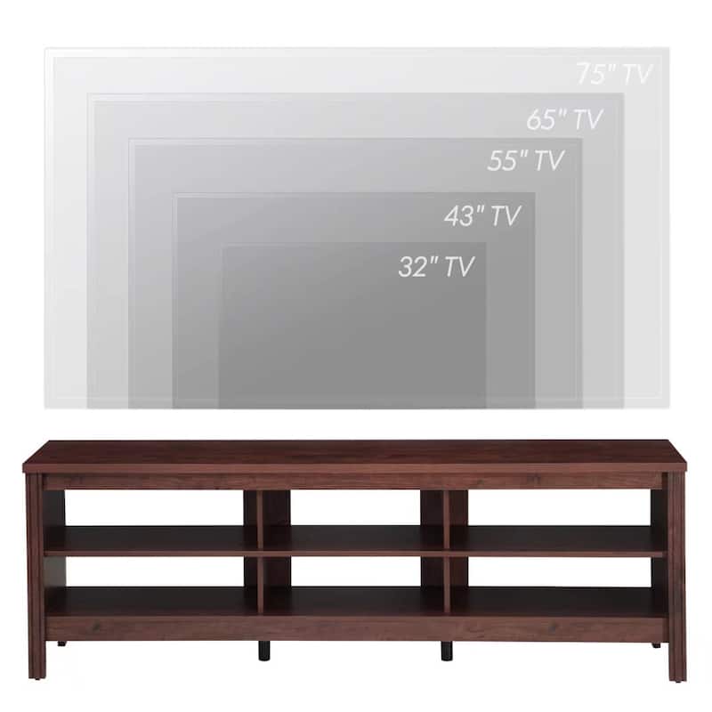 LED TV Stand for 65-75 Inch TV, TV Console with Warm White LED Light