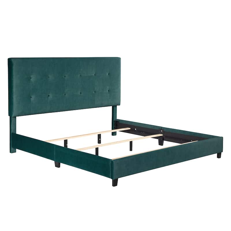 Velvet Tufted Upholstered Platform Bed