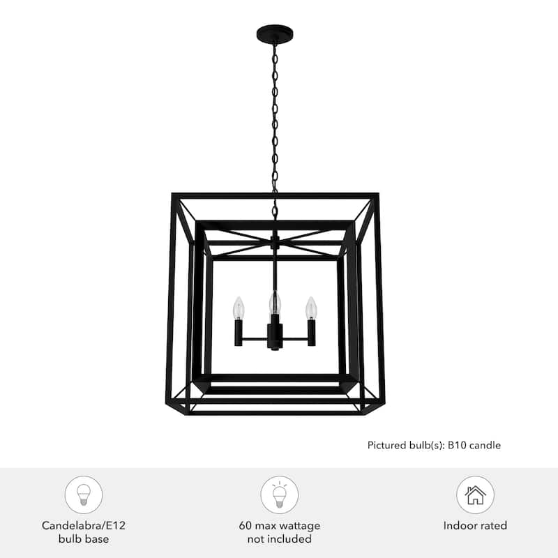Hunter 24" Doherty 4-Light Chandelier - Kitchen Island, Dining Room, Entry - Industrial, Contemporary, Caged