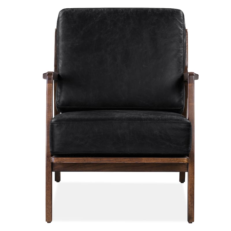 Poly & Bark Verity Leather Lounge Chair - Full Grain Genuine Italian Leather