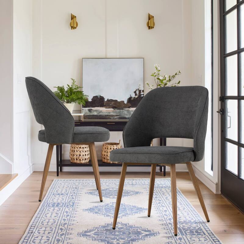 Linen Accent Chair,Leisure Chairs, Upholstered Side Chair with Metal Legs