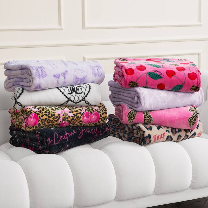 Juicy Couture 60"x70" Plush Throw Blankets