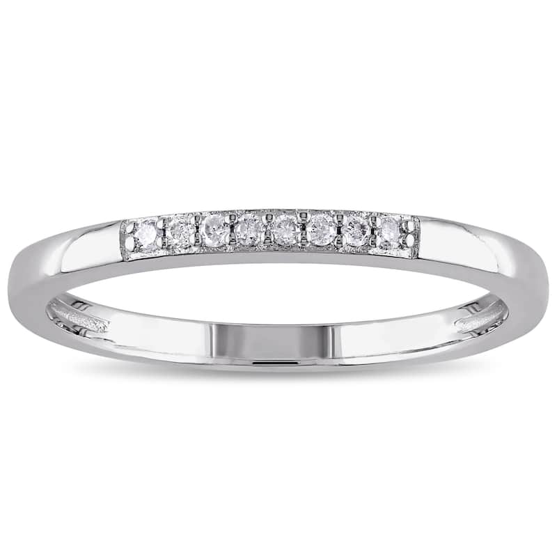 Miadora 0.06 CT TW Diamond Wedding Band in Sterling Silver