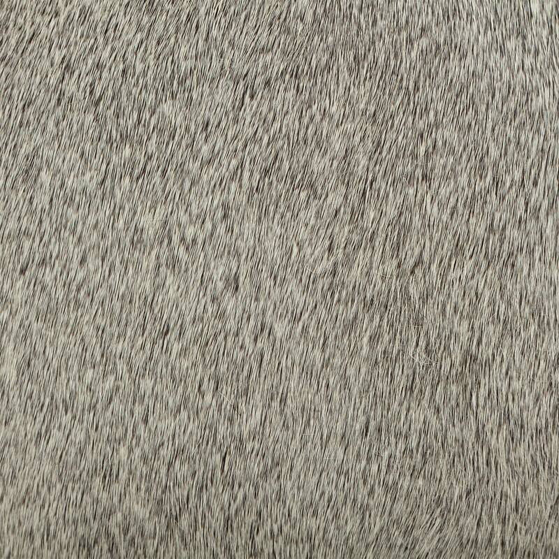 Zahavi Gray Hair-On-Hide w/ Gold Metal Base 36" Round Ottoman