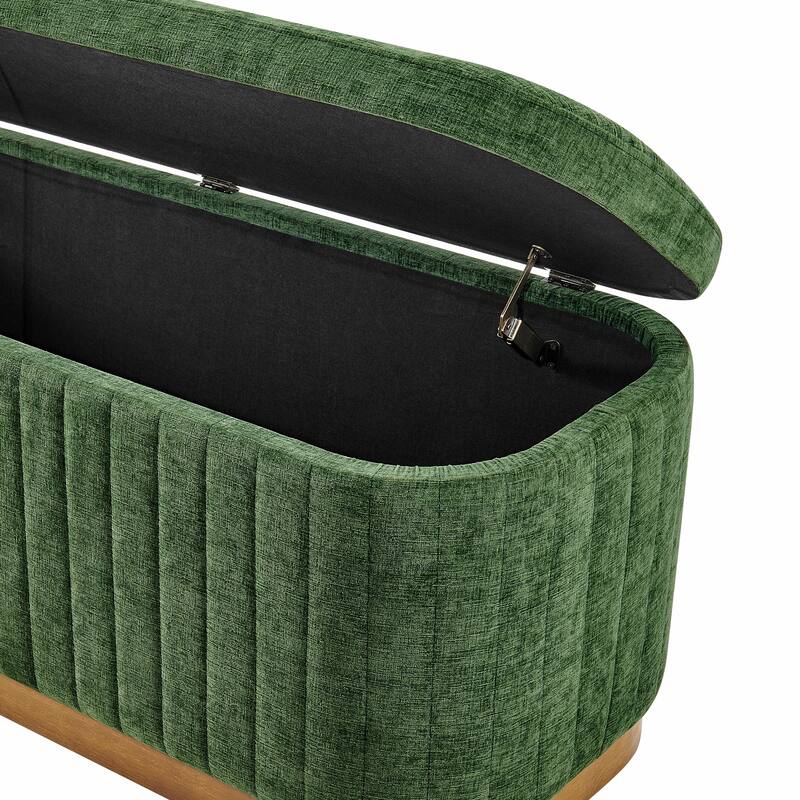 NPD Furniture Clinton Chenille Storage Bench