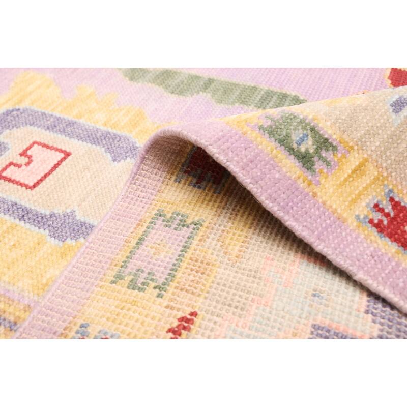 ECARPETGALLERY Hand-knotted Modern Oushak Violet Wool Rug - 8'0 x 10'0