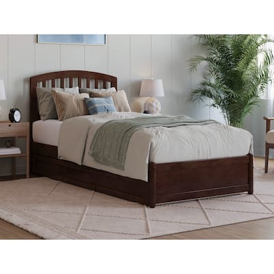 Lucia Platform Bed with Panel Footboard and Twin XL Trundle
