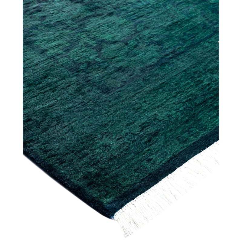 Overdyed One-of-a-Kind Hand-Knotted Area Rug - Green - 4' 2" x 6' 3"