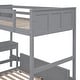 preview thumbnail 24 of 22, Muti-Functional Full Over Full Wood Bunk Bed,Study Desk with Drawers Under-Bed
