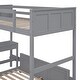 preview thumbnail 12 of 10, Sweden Cabin Style Twin Over Full Bunk Bed,Solid Wood Construction and Sloping Ladder,Built-In Desk Beneath Bunk Bed