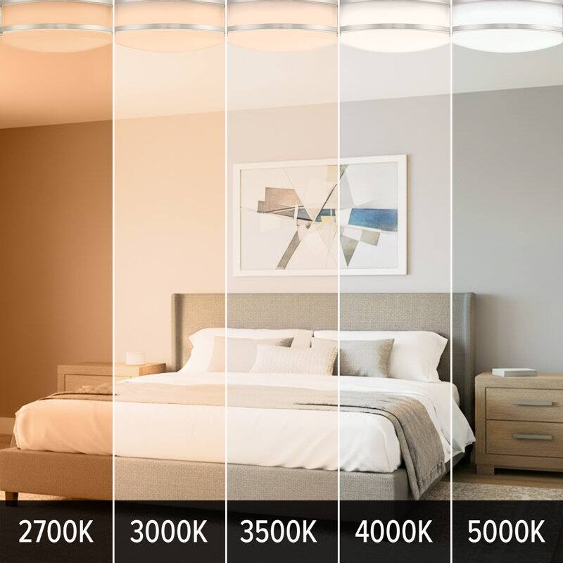 Designers Fountain DC Series 10 in. Modern Brushed Nickel Selectable 5 CCT Integrated LED Flush Mount for Bedrooms, 2-Pack