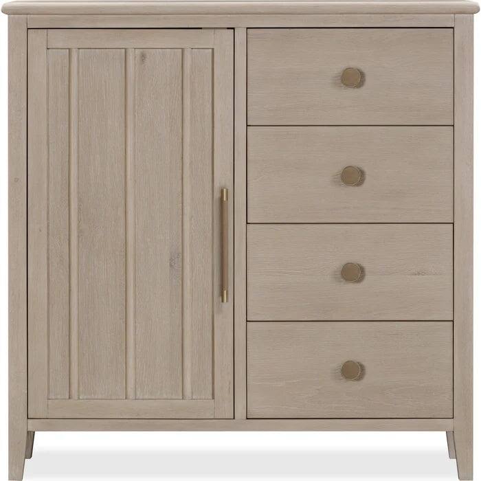 Marisole 6-Drawer 1-Door Oak Chest in Chai finish