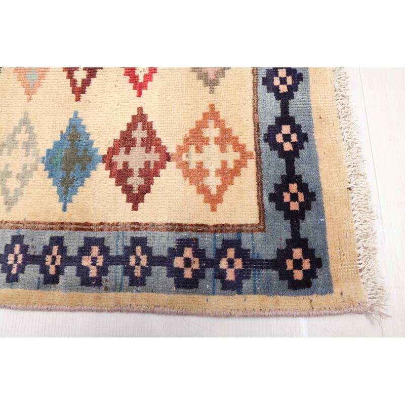 ECARPETGALLERY Hand-knotted Melis Vintage Cream Wool Rug - 4'8 x 8'9