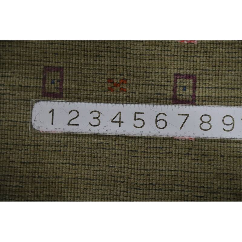 Hand Knotted Oriental 100% Wool Carpet Tribal Animal Pictorial Green Gabbeh Area Rug - 7' 8'' X 4' 11''