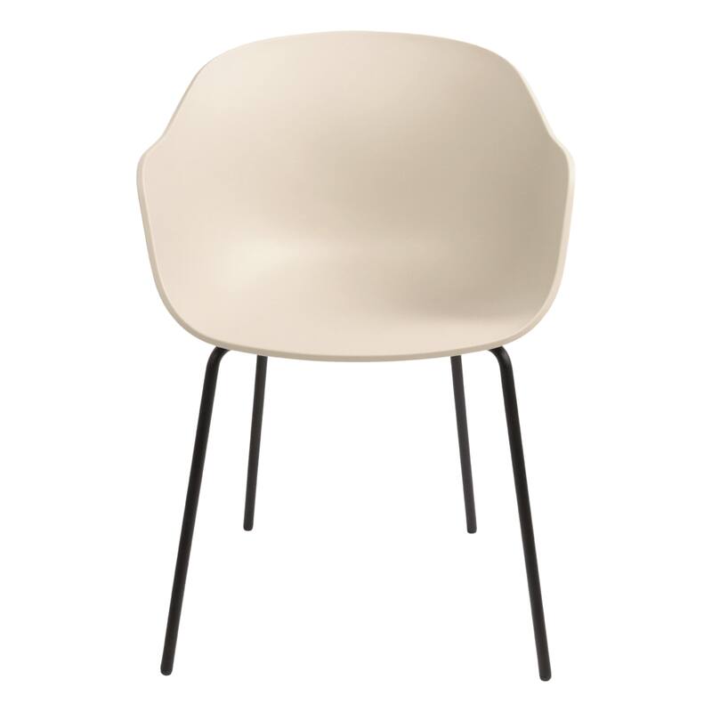 Furnish Theory Curve-K ML Indoor/Outdoor Dining Armchairs Arm Chairs w Polypropylene Shell & Powder-Coated Steel Legs (Set of 2)