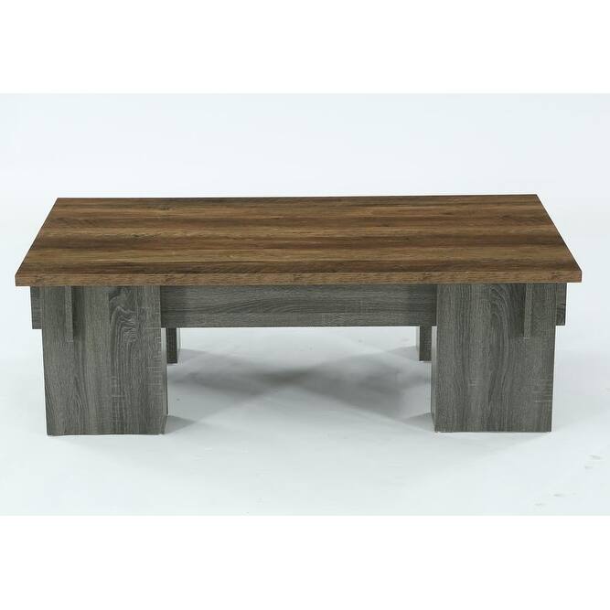 55-Inch Farmhouse Rectangle Coffee Table for Living Room