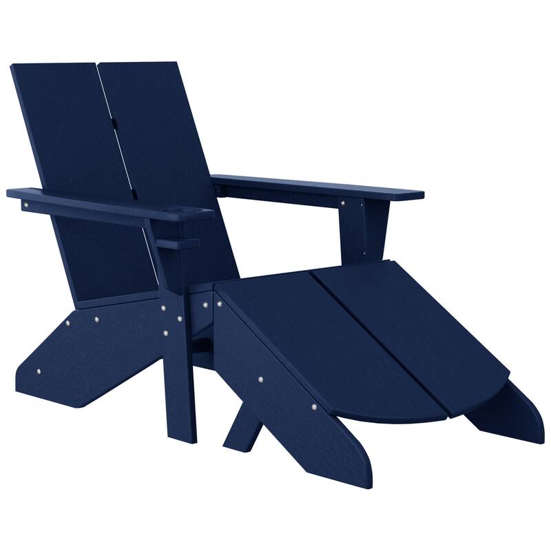Coastin Modern Poly Adirondack Chair With Ottoman
