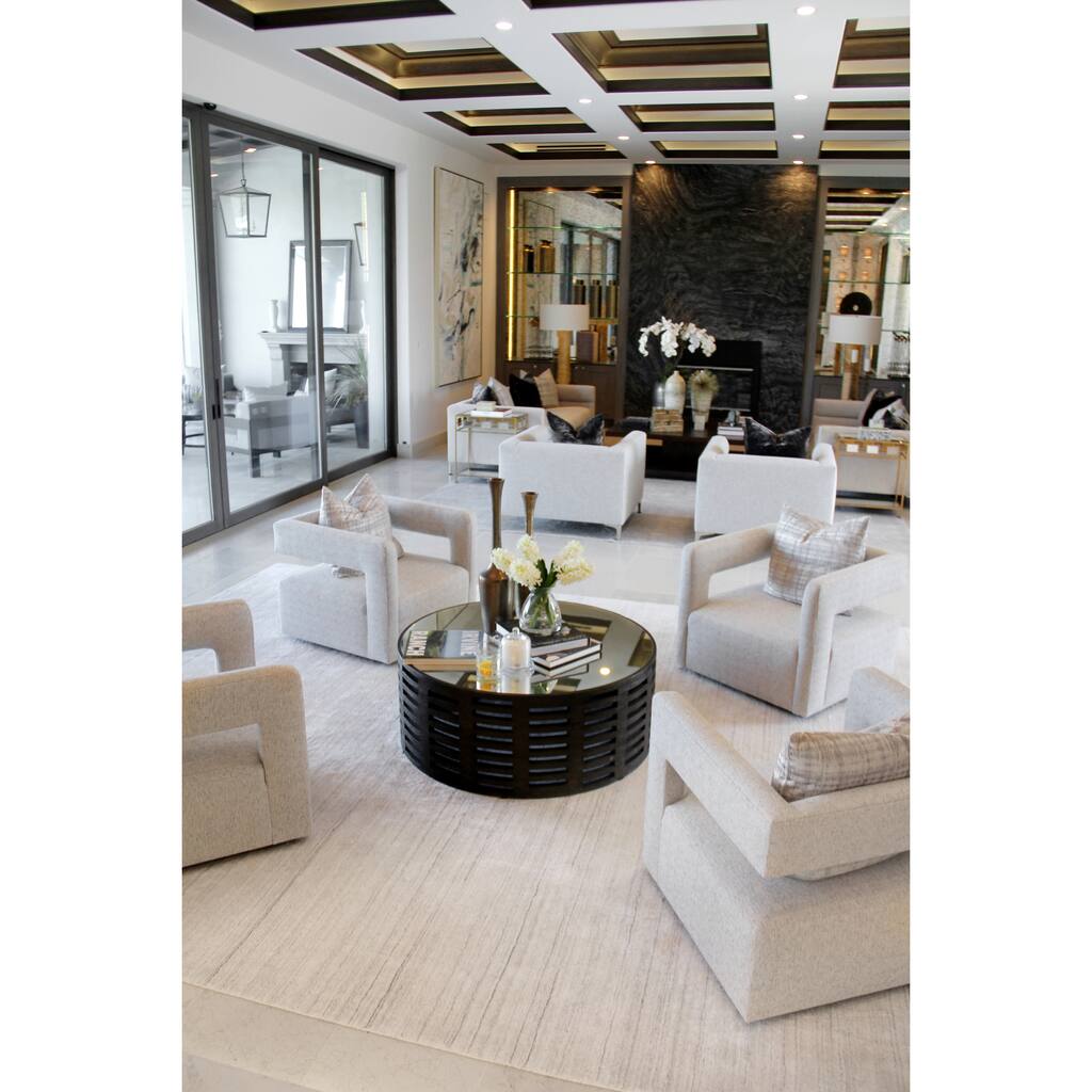 EXQUISITE RUGS Sanctuary Hand-loomed Bamboo Silk/Wool Beige Area Rug.