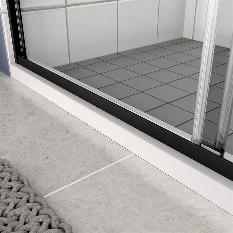 Bathroom Shower Sliding Door with 1/4" Tempered Glass