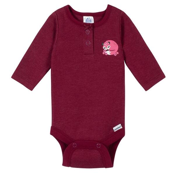 Gerber Baby Girls 3-Pack Long Sleeve Thermal Onesies Bodysuits