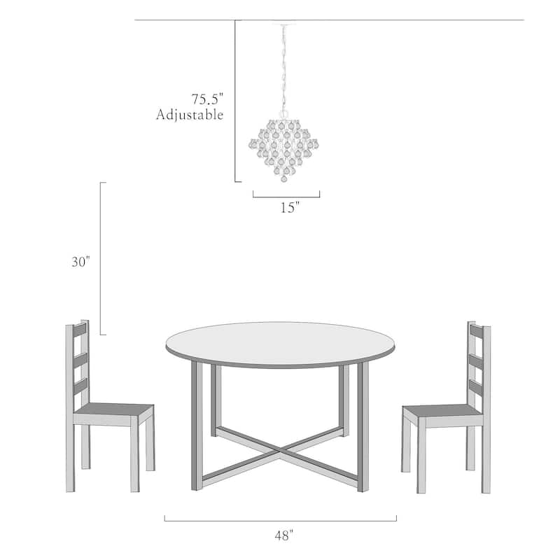 Modern Glam Tiered Crystal Globe Empire LED Farmhouse Chandelier Kitchen Island Pendant Lights for Foyer - D15" xH14.5"