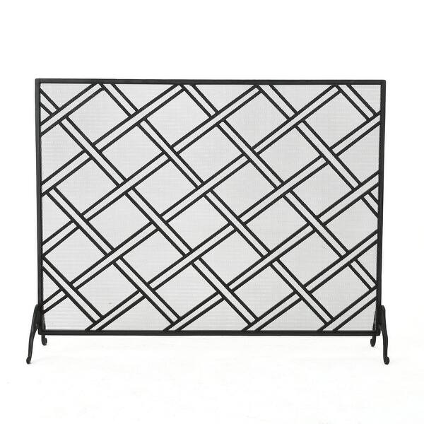 Shop 44 Black Contemporary Single Panel Fireplace Screen N A