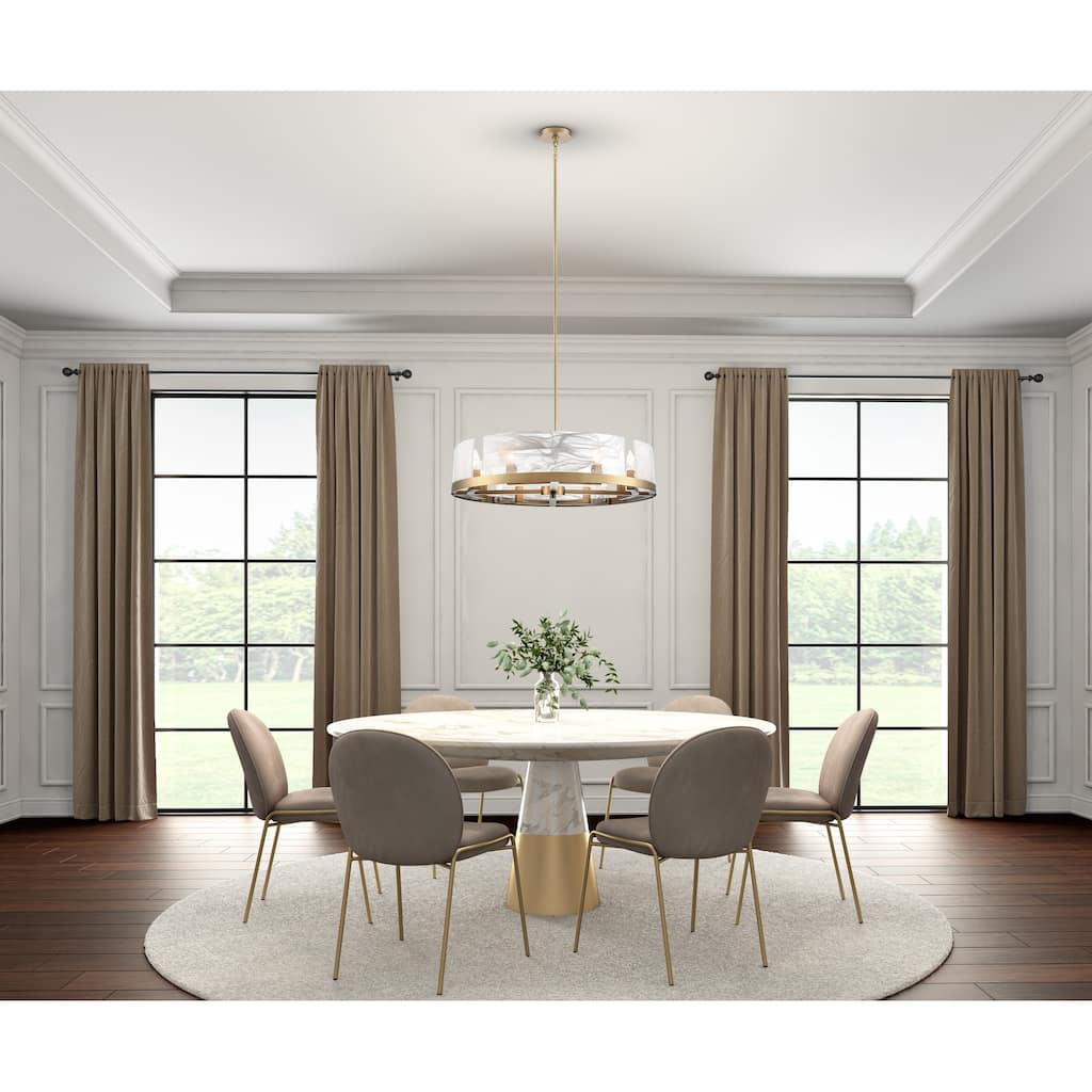 Artcraft Skye 8-Light Chandelier - Brushed Brass Finish