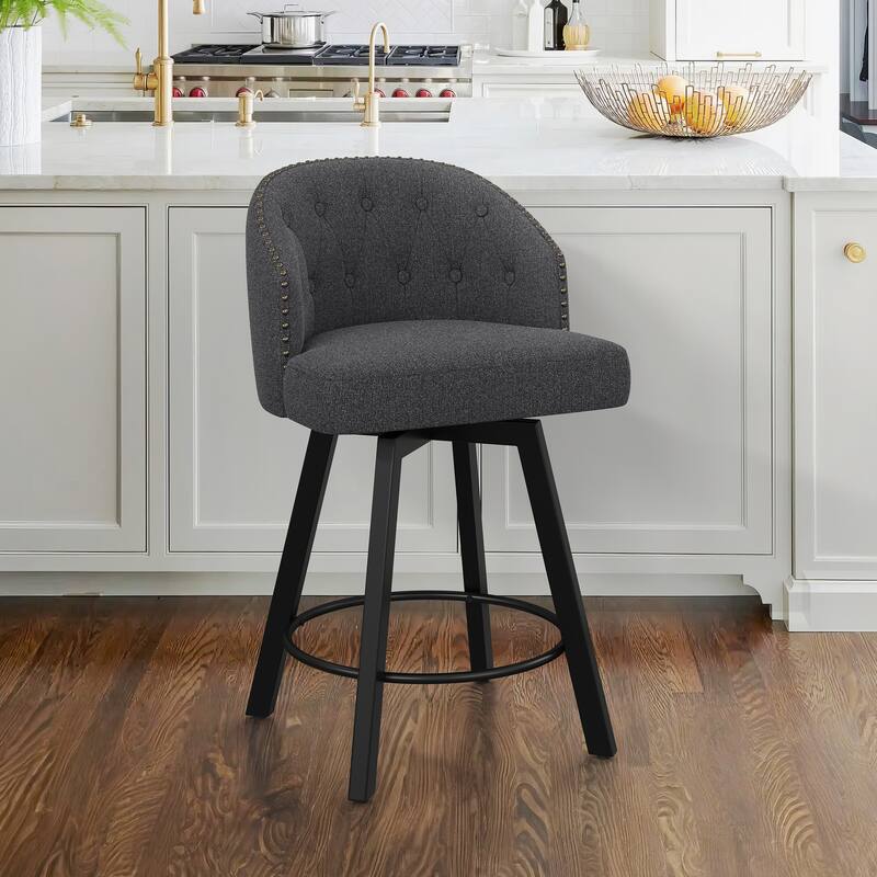 26" Counter Height Bar Stools, Swivel Counter Stools With Backs - 26" H