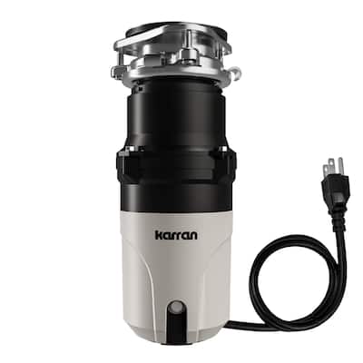 1/3 HP Continuous Feed Garbage Disposal for Kitchen Sinks with Power Cord and Accessories Included - Black and Grey