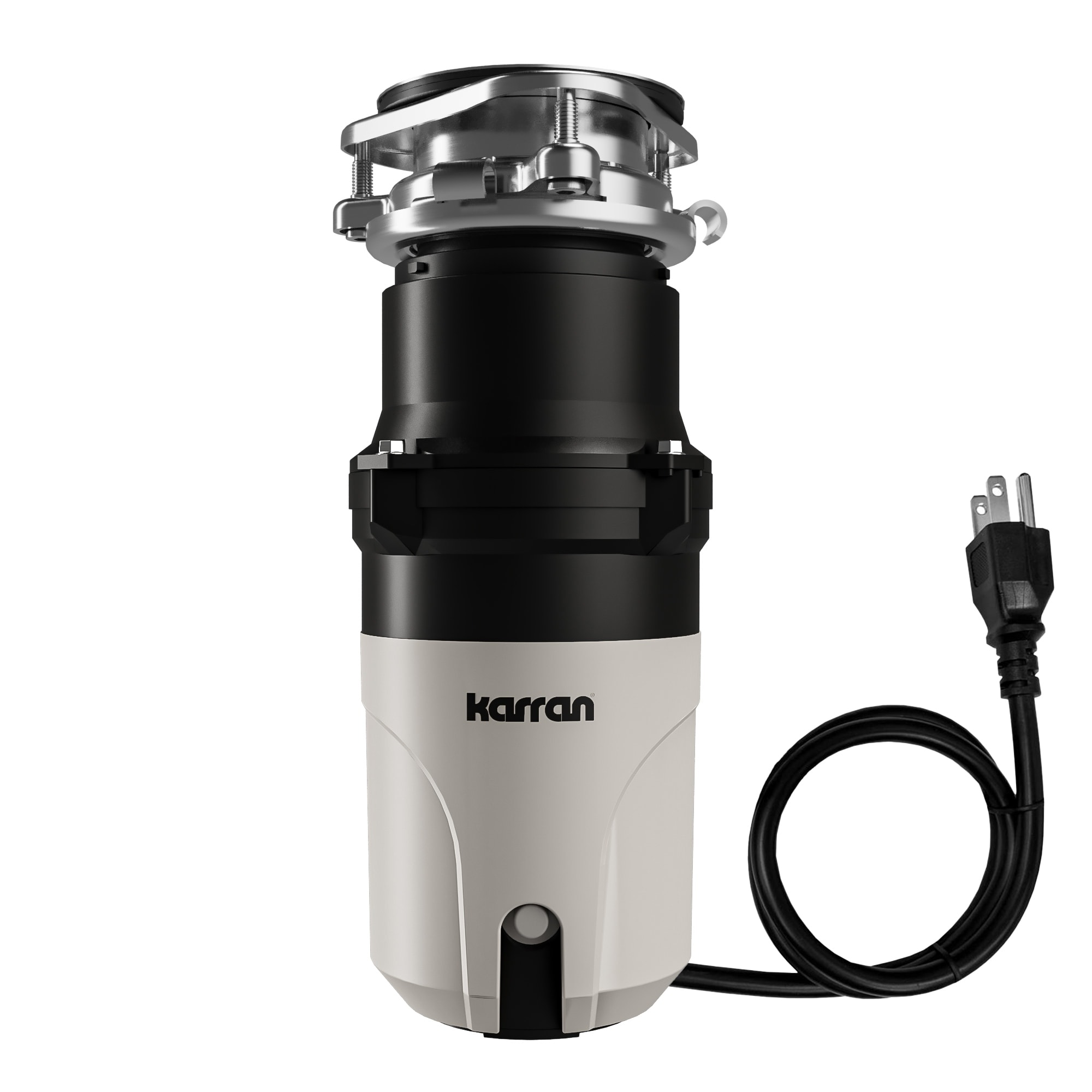 1/3 HP Continuous Feed Garbage Disposal for Kitchen Sinks with Power Cord and Accessories Included - Black and Grey