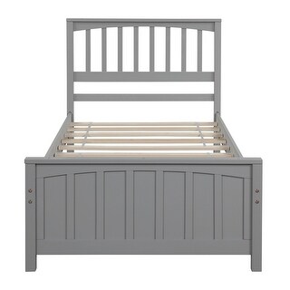 Wood Platform Bed with Headboard & Footboard - Twin Size, Durable Design