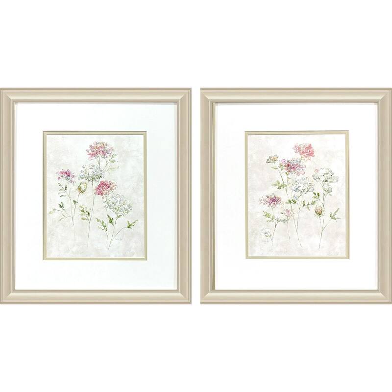 HomeRoots Set Of Two Soft Lace Gold Framed Wall Art