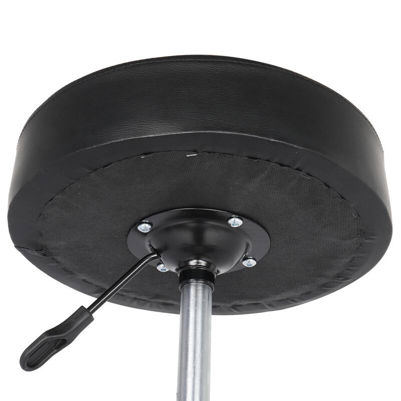 Adjustable Rolling Stool Swivel Salon Shop Stool Chair with PU Leather Cushioned in Black