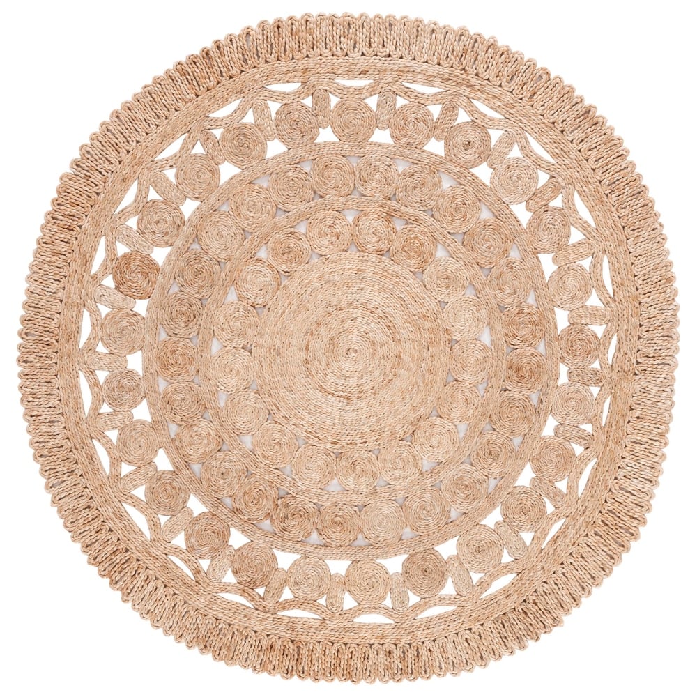 SAFAVIEH Natural Fiber Verla French Country Round Jute Rug