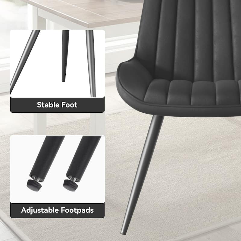 4-piece Modern Upholstered Dining Chairs Set with Metal Legs (Excluding Table)
