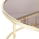 preview thumbnail 5 of 6, Silver Orchid Marlei Brass Glass Cocktail Table Set (Set of 2)