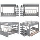 preview thumbnail 19 of 27, Full Size Futon Bunk Beds Lower Beds Convertible Daybed with Drawers