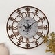 preview thumbnail 12 of 16, Metal 36-inch Fleur-de-lis Decorative Clock