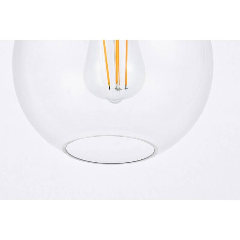 Enzo 1-Light Plug in Pendant with Clear Shade - Black - 8" Diameter