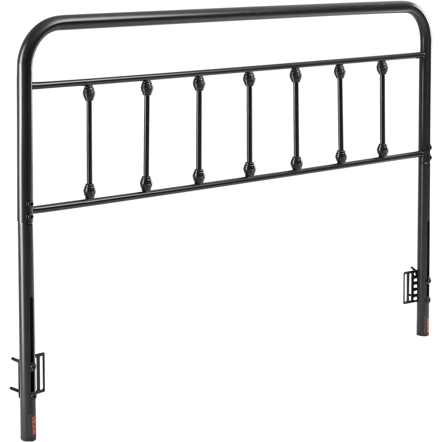 Queen Size Metal Headboard with Adjustable Height, Black