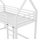 preview thumbnail 8 of 28, Metal Frame House Bed Twin Over Twin Bunk Beds with Roof and Built-in Ladder, No Box Spring Needed, Bunk Low Floor Bed
