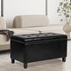 preview thumbnail 1 of 14, Adeco Rectangular Storage Ottoman Faux Leather Bench Lift-top Footrest Black-Faux-Leather