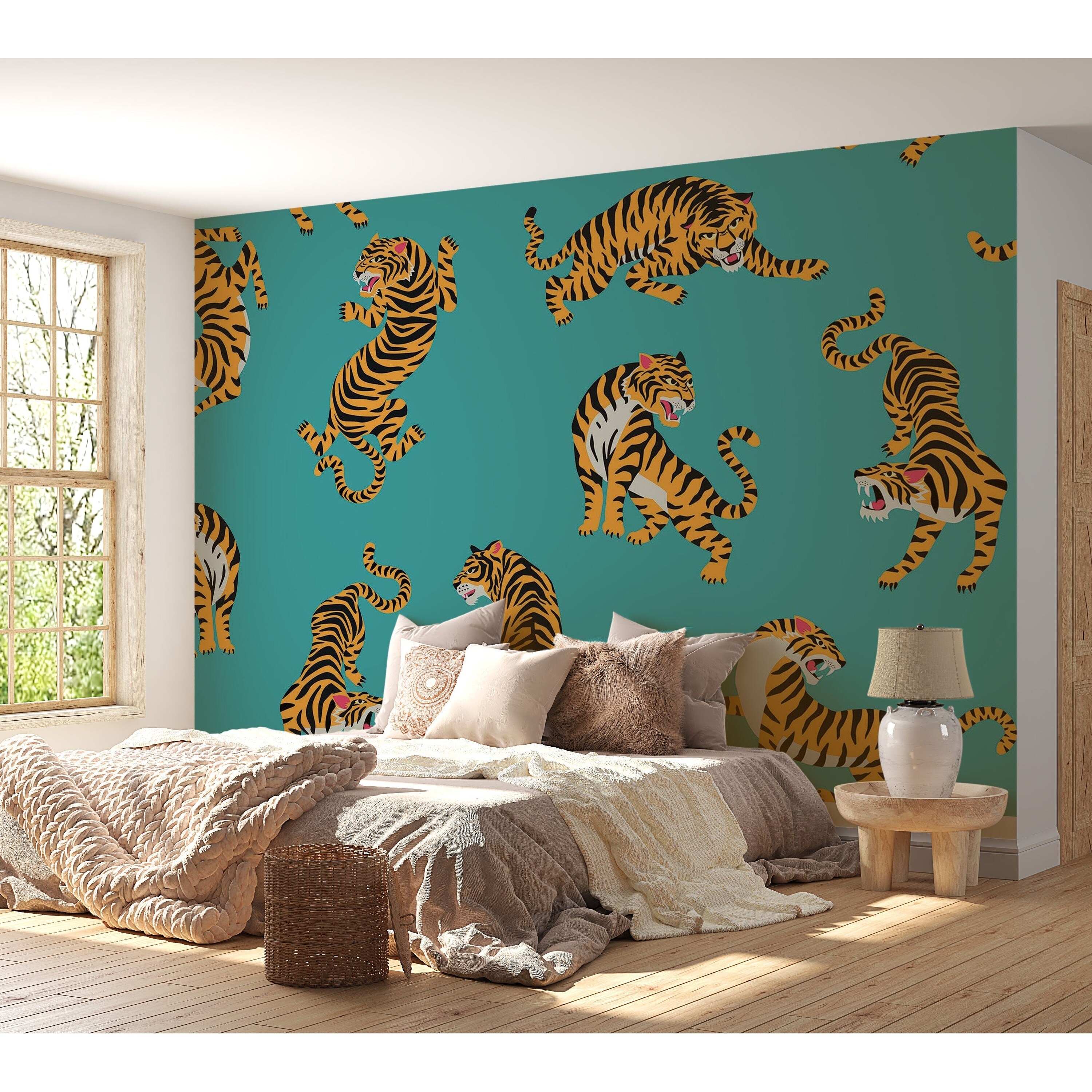 tiger wallpaper bedroom