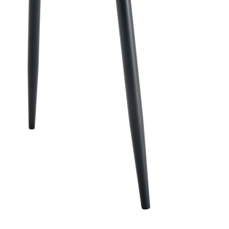 Set of 4, Linen-Cotton Material High Resilience Dining Chair with Metal Legs